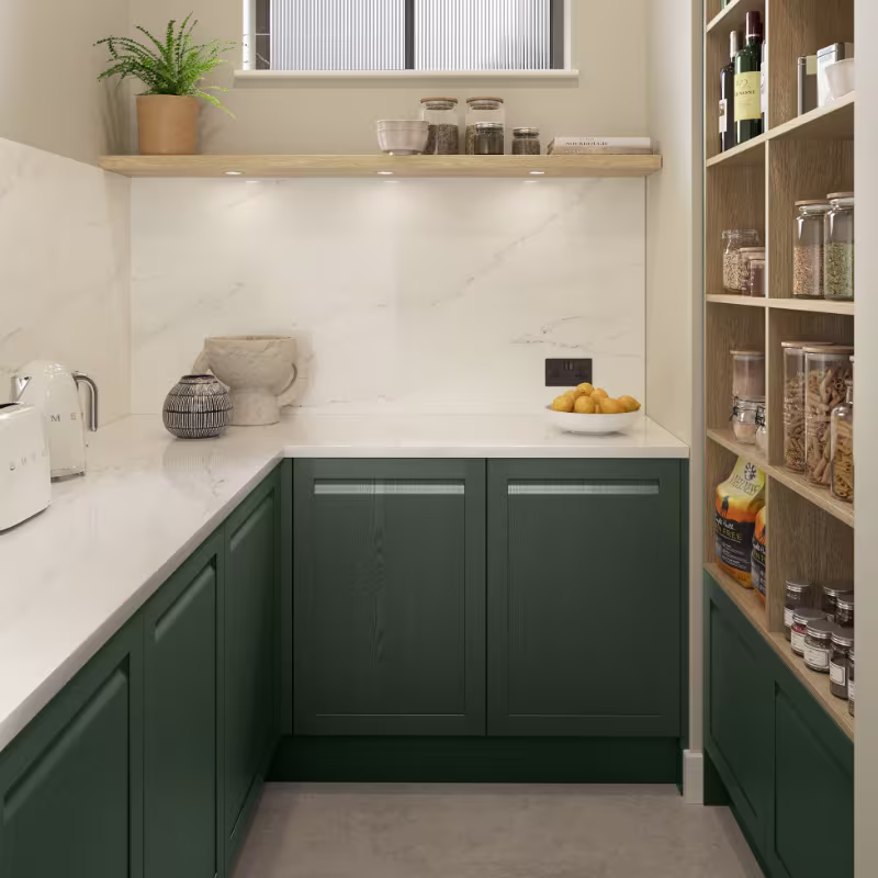 harborne heritage green galley kitchen small kitchen design